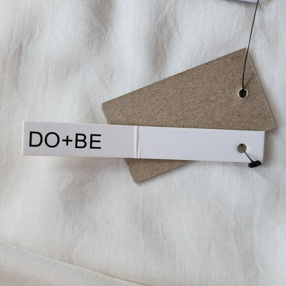 NWT Do+Be Sleeveless Off The Shoulder Pleated Ivory Blouse Top Womens Large - Picture 8 of 9